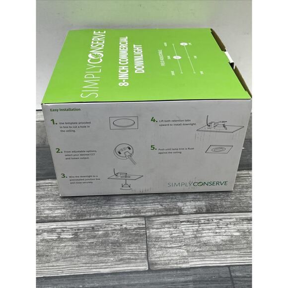 Simply Conserve 1-Light 8” LED Commercial Down Light, Adjustable. {C5}. - Picture 4 of 16